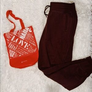 Lululemon Warm Down Jogger (Garnet)